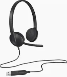 אוזניות עם מיקרופון למחשב Logitech H340 USB - צבע שחור