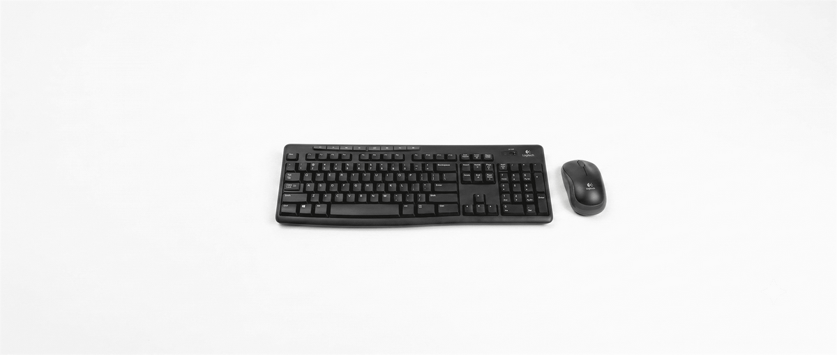 סט מקלדת ועכבר אלחוטיים צבע שחור Logitech Silent MK295